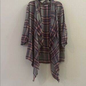 Plaid Open Front Women's Jacket